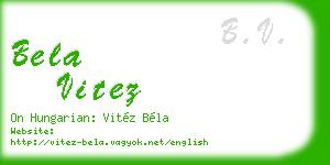 bela vitez business card