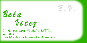 bela vitez business card